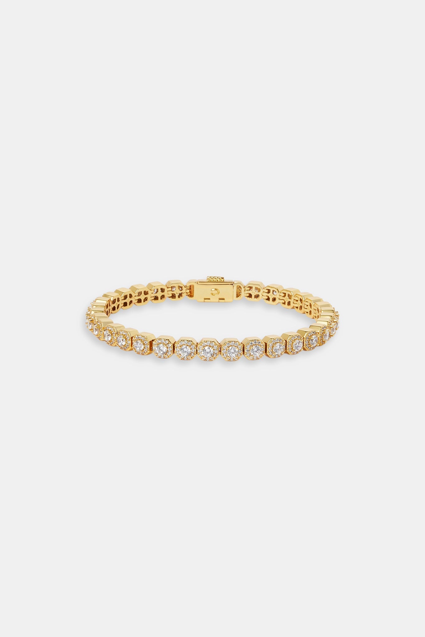 Clustered Tennis Bracelet - 5mm - Gold
